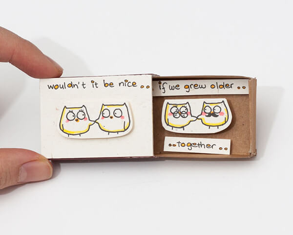 Playful Matchbox Greeting Cards with Hidden Message