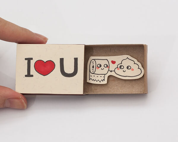 Playful Matchbox Greeting Cards with Hidden Message