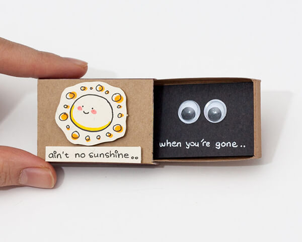 Playful Matchbox Greeting Cards with Hidden Message