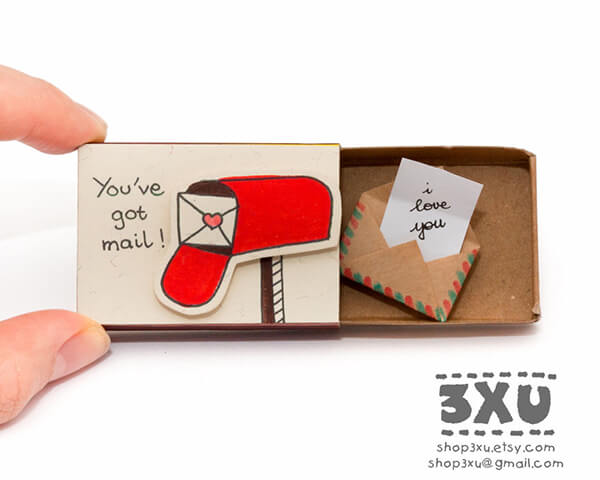 Playful Matchbox Greeting Cards with Hidden Message