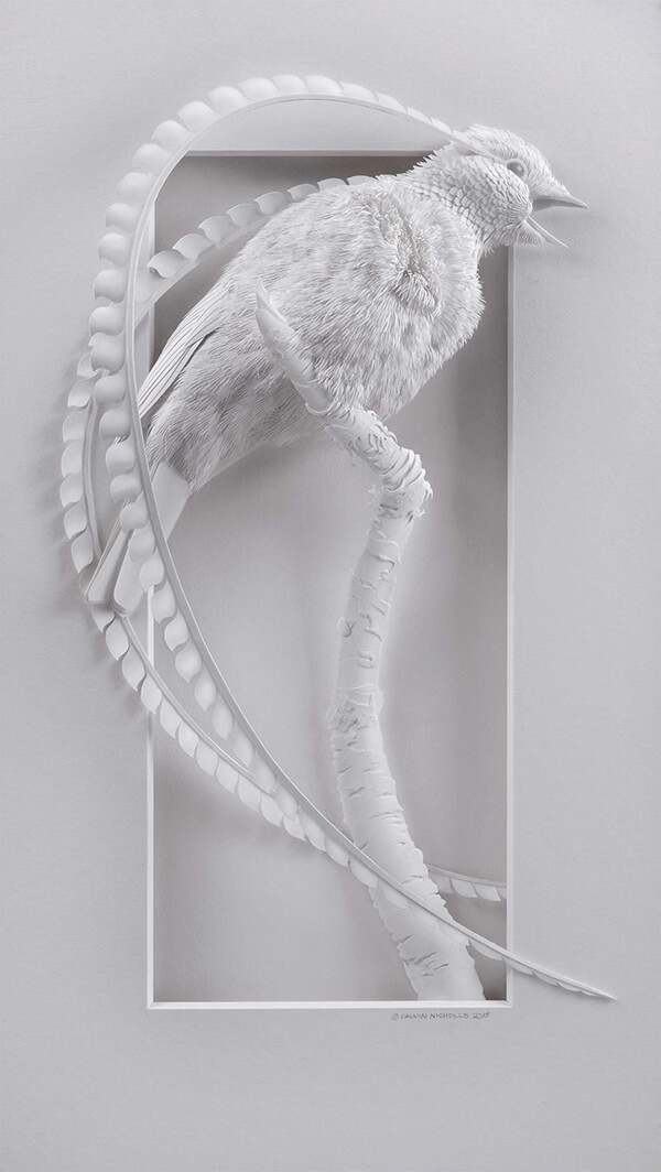 Unbelievable Delicate Paper Sculptures of Birds by Calvin Nicholls