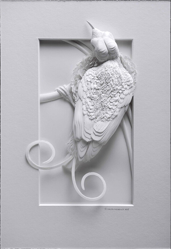 Unbelievable Delicate Paper Sculptures of Birds by Calvin Nicholls