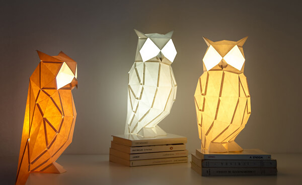 Origami Inspired Paper Animal Lamps