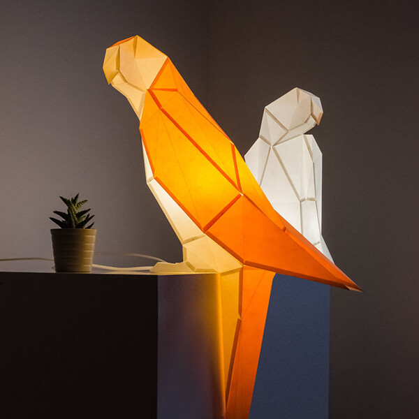 Origami Inspired Paper Animal Lamps