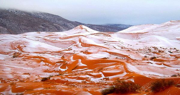 White Christmas in Sahara? First Time in 37 Years, Snow falls in Sahara Desert Town Again
