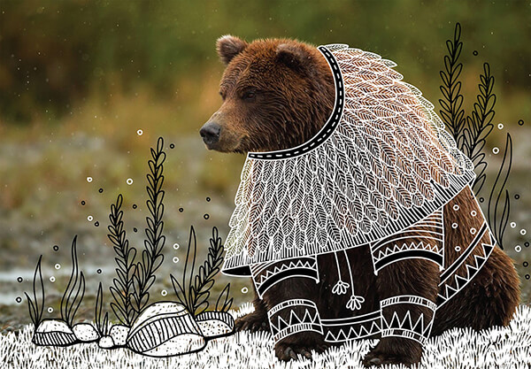 Animal Doodles: Playful Illustrations that Give Animal Fanciful Tribal Patterns Costumes