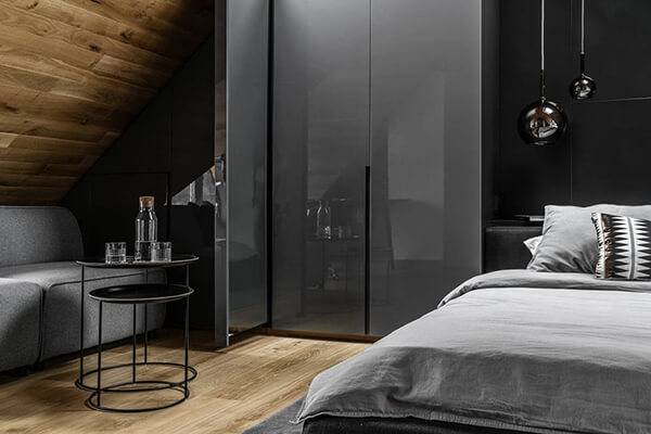 Masculine Dark Tone Attic Apartment in Poland