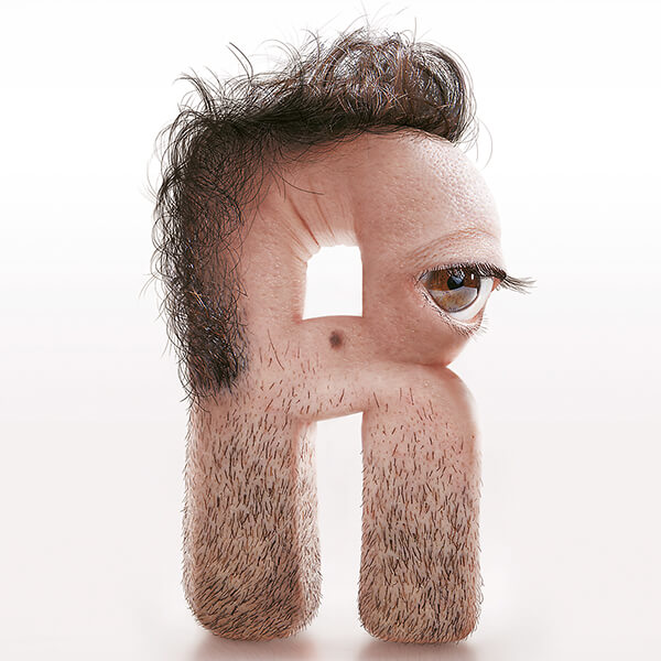 Creepy Human Typography with Human Features