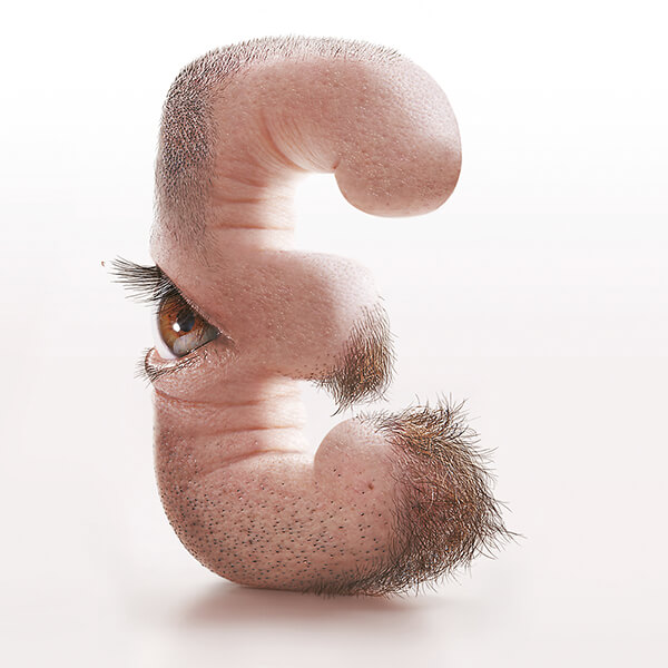 Creepy Human Typography with Human Features