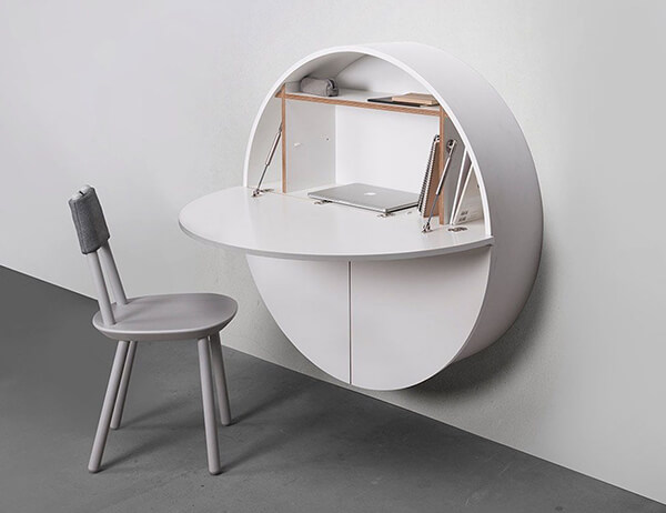 Pill Wall Mounted Desk: a Multifunctional and stylish Cabinet Can Double as Work Surface