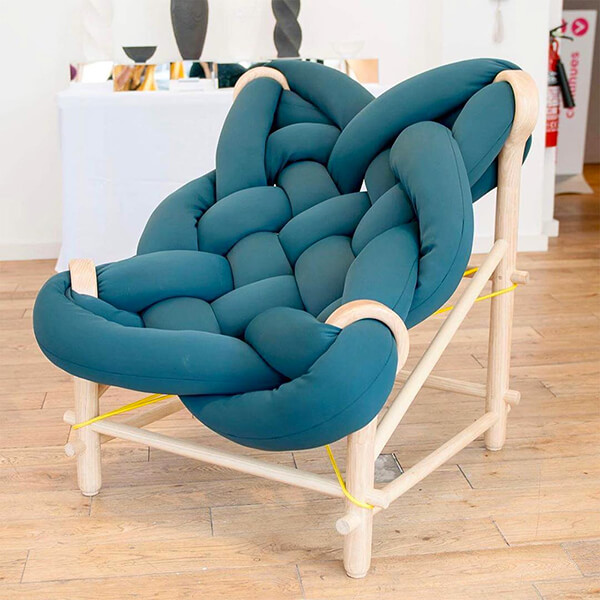Incredibly Comfy Looking Chairs Woven From Overstuffed Knit Tubes
