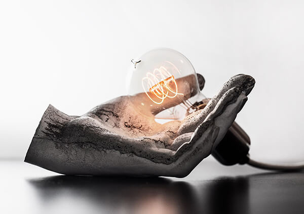 Creepy CEK Sculpted Concrete Light That Blend Human Body Parts with Light Bulbs
