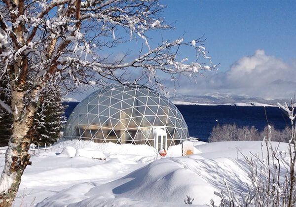 Family of Six Live in A Self-Built House Under A Solar Geodesic Dome In The Arctic Circle