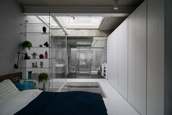 House W: The Unusual Old Three-story Townhouse with Glass Floor in Taipei