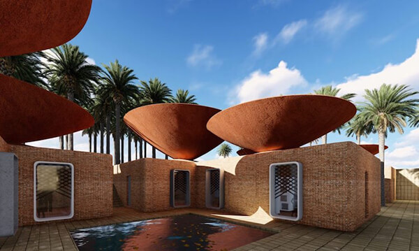 Bowl-Shaped Roof For Rainwater Collection and Natural Cooling in Arid Environments