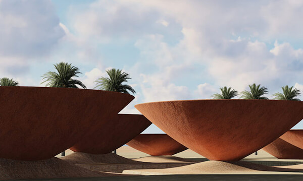 Bowl-Shaped Roof For Rainwater Collection and Natural Cooling in Arid Environments