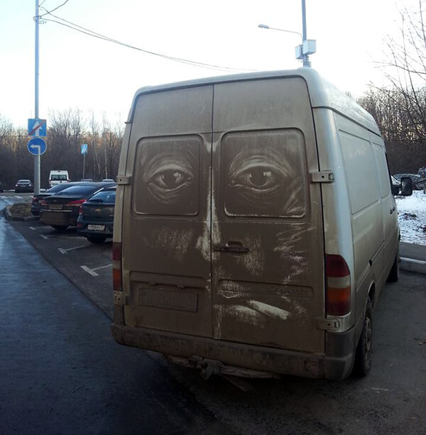 Dirty Art: Animals Etched onto Dirty Cars