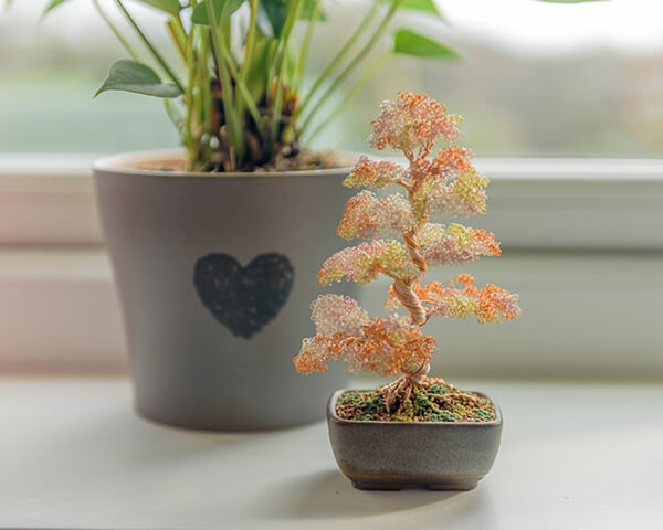 Handcrafted Wire Bonsai Tree Sculpture by Matthew Gollop