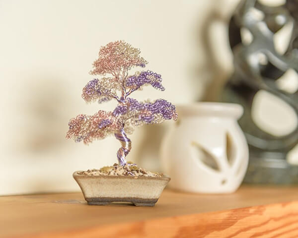 Handcrafted Wire Bonsai Tree Sculpture by Matthew Gollop