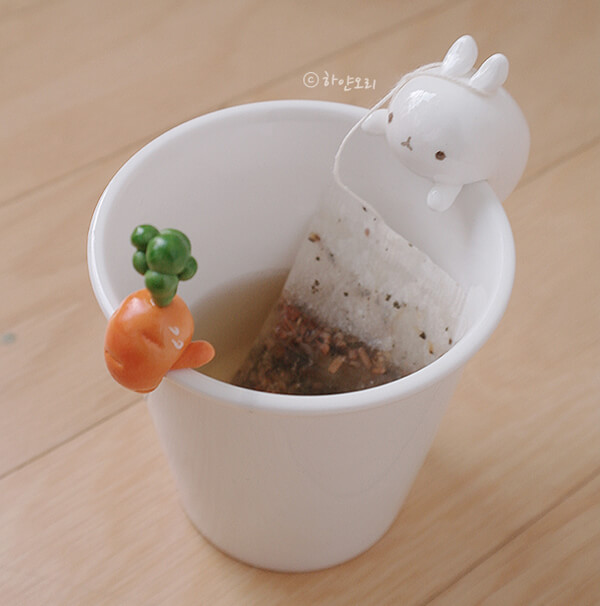 Silicone Tea Bag Holder Clips Cute Rabbit Cup Mug Tea Infusers