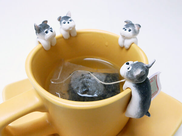 [HELLOTEA] Original Wooden Tea Bag Holder,Hanger, Accessories for Cups and  Mugs,Cute Fishing Cat/Panda