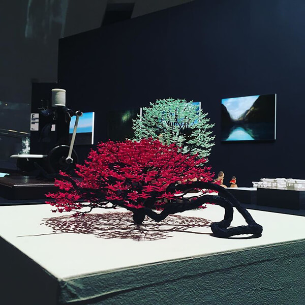 Colorful Bonsai Trees Made of Thousands of Miniature Origami Cranes