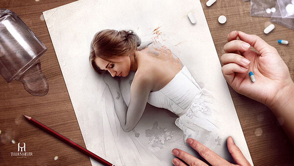Unreal Realism: When Photography Meets Pencil Illustration
