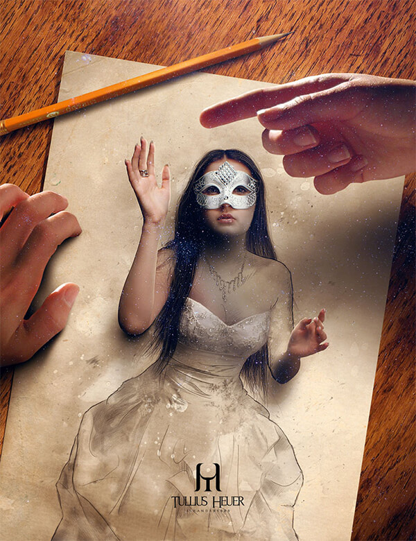 Unreal Realism: When Photography Meets Pencil Illustration