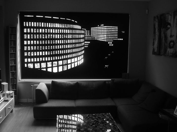 Modern Blinds Smartly Turn Windows Into Illusion Of Glittering Cityscapes At Night