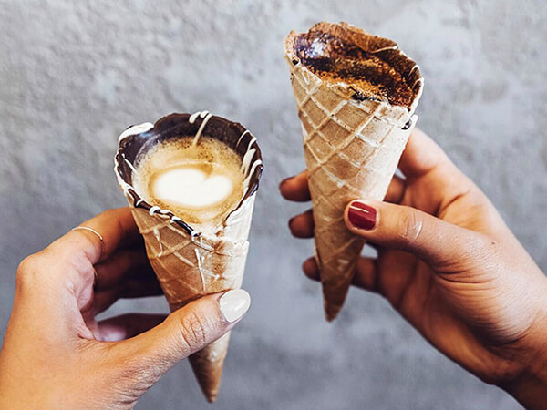Coffee in Cone: Drink Your Coffee and Eat Your Cup