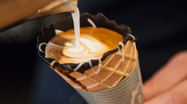 Coffee in Cone: Drink Your Coffee and Eat Your Cup