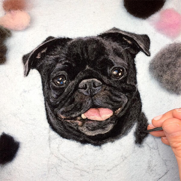 Photo Realistic Felt Animal Paintings by Dani Ives