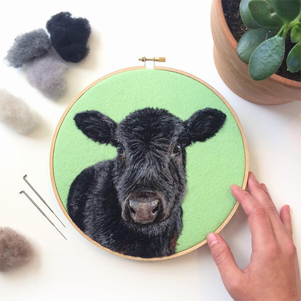 Photo Realistic Felt Animal Paintings by Dani Ives