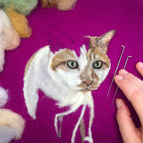 Photo Realistic Felt Animal Paintings by Dani Ives