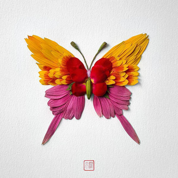 Insect Made Out Of Arranged Flowers