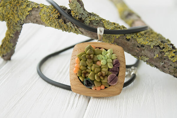 Realistic Clay Succulents Shaped Jewelry