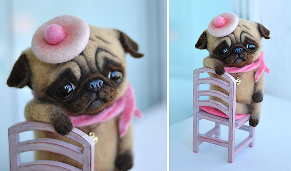 Realistic and Adorable Felted Dogs