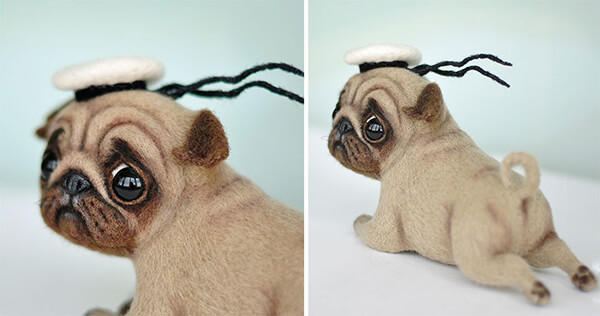 Realistic and Adorable Felted Dogs