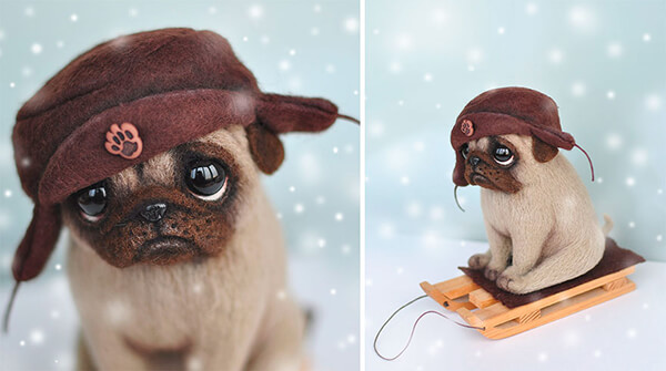 Realistic and Adorable Felted Dogs