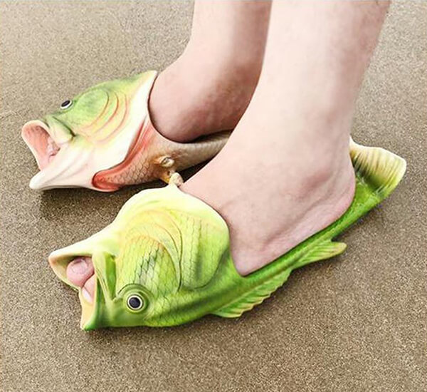 Unusual Hand painted Fish-shape Slippers