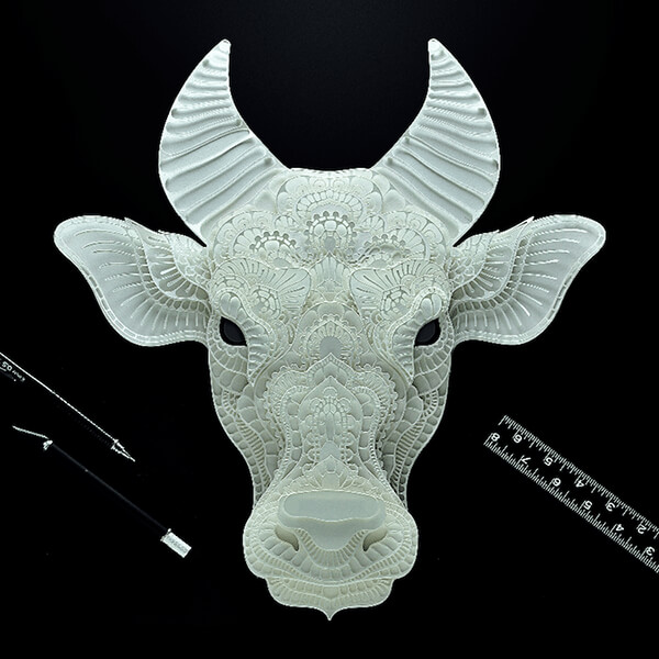 Intricately 3D Paper Cut by Patrick Cabral