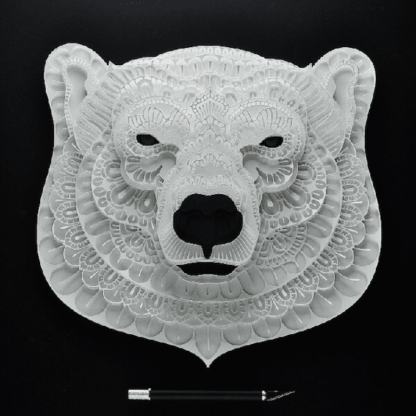 Intricately 3D Paper Cut by Patrick Cabral