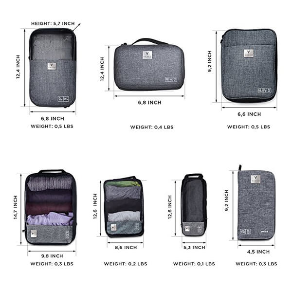 VASCO Travel Packing 7 Cubes Set