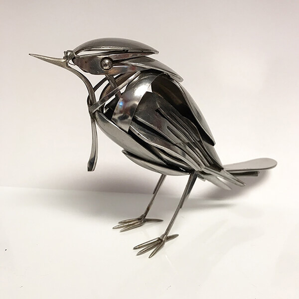 Vivid Bird Sculptures Made out of Unwanted Scrap Meta