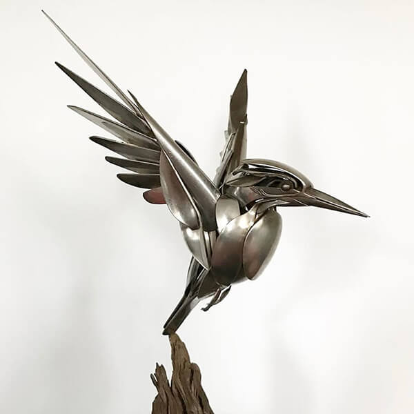 Vivid Bird Sculptures Made out of Unwanted Scrap Meta