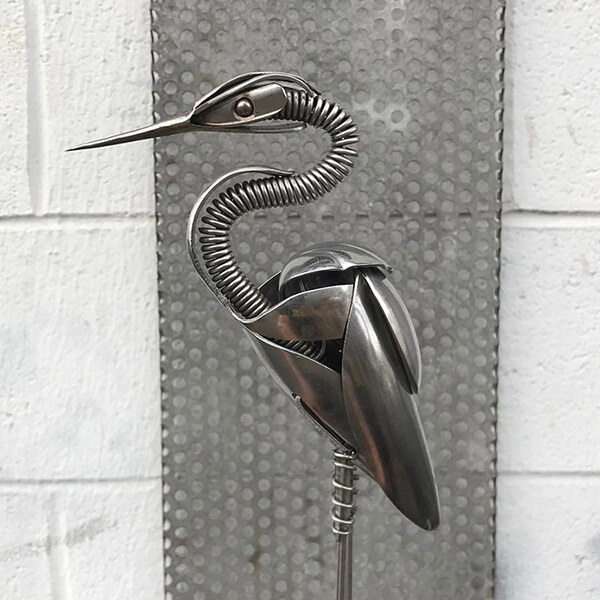 Vivid Bird Sculptures Made out of Unwanted Scrap Meta