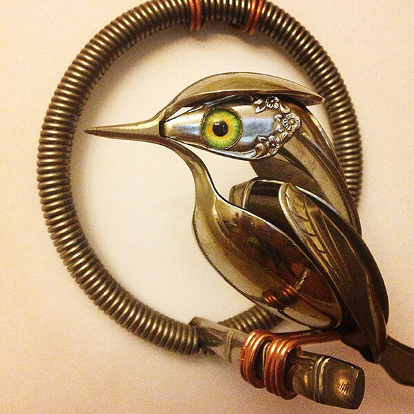 Vivid Bird Sculptures Made out of Unwanted Scrap Meta