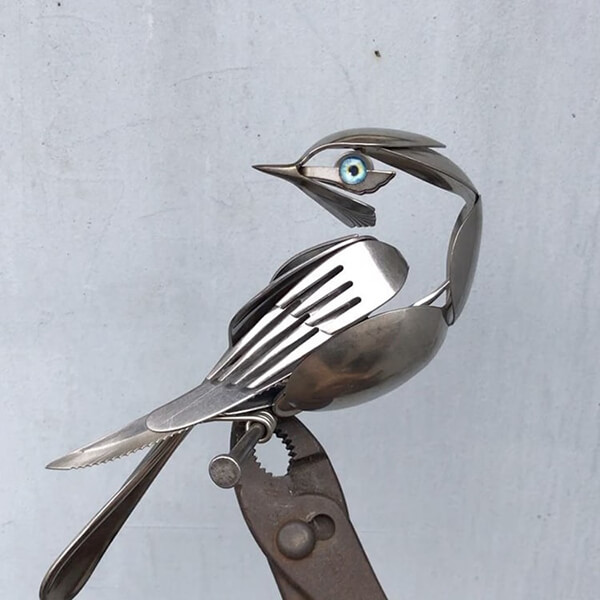 Vivid Bird Sculptures Made out of Unwanted Scrap Meta