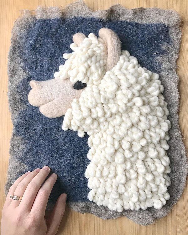 3D Felted Animal Paintings by Holly Guertin