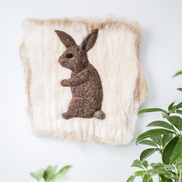 3D Felted Animal Paintings by Holly Guertin